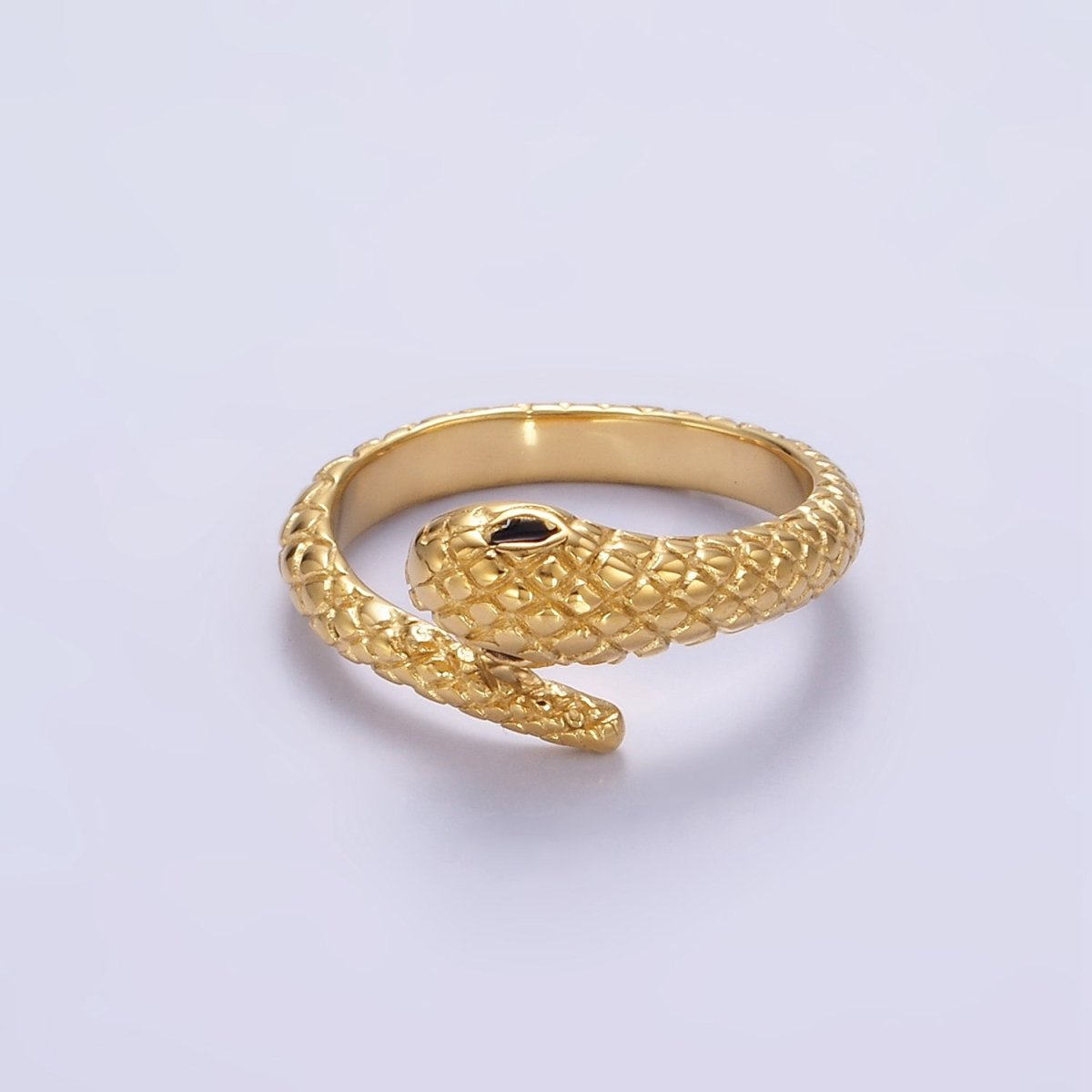 Stainless Steel CZ Scaled Snake Wrap Ring | R405 R406 - DLUXCA