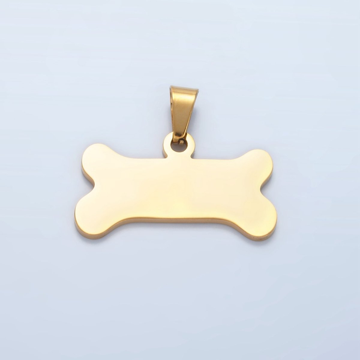 Stainless Steel Dog Bone Minimalist Pet Animal Pendant | P1480 - DLUXCA