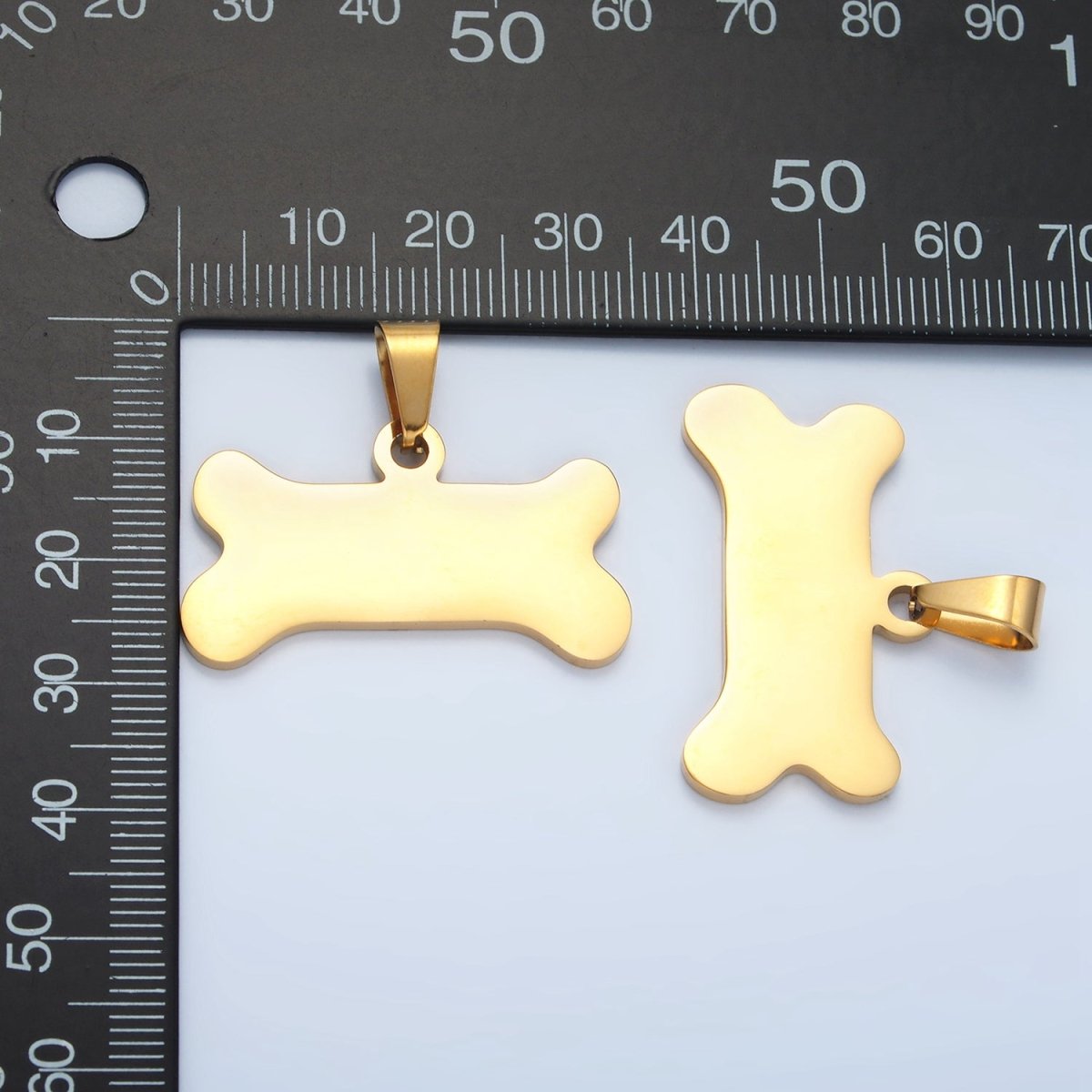 Stainless Steel Dog Bone Minimalist Pet Animal Pendant | P1480 - DLUXCA