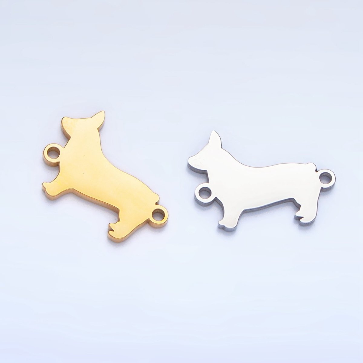 Stainless Steel Dog Pet Minimalist Connector in Gold & Silver | F272 - DLUXCA