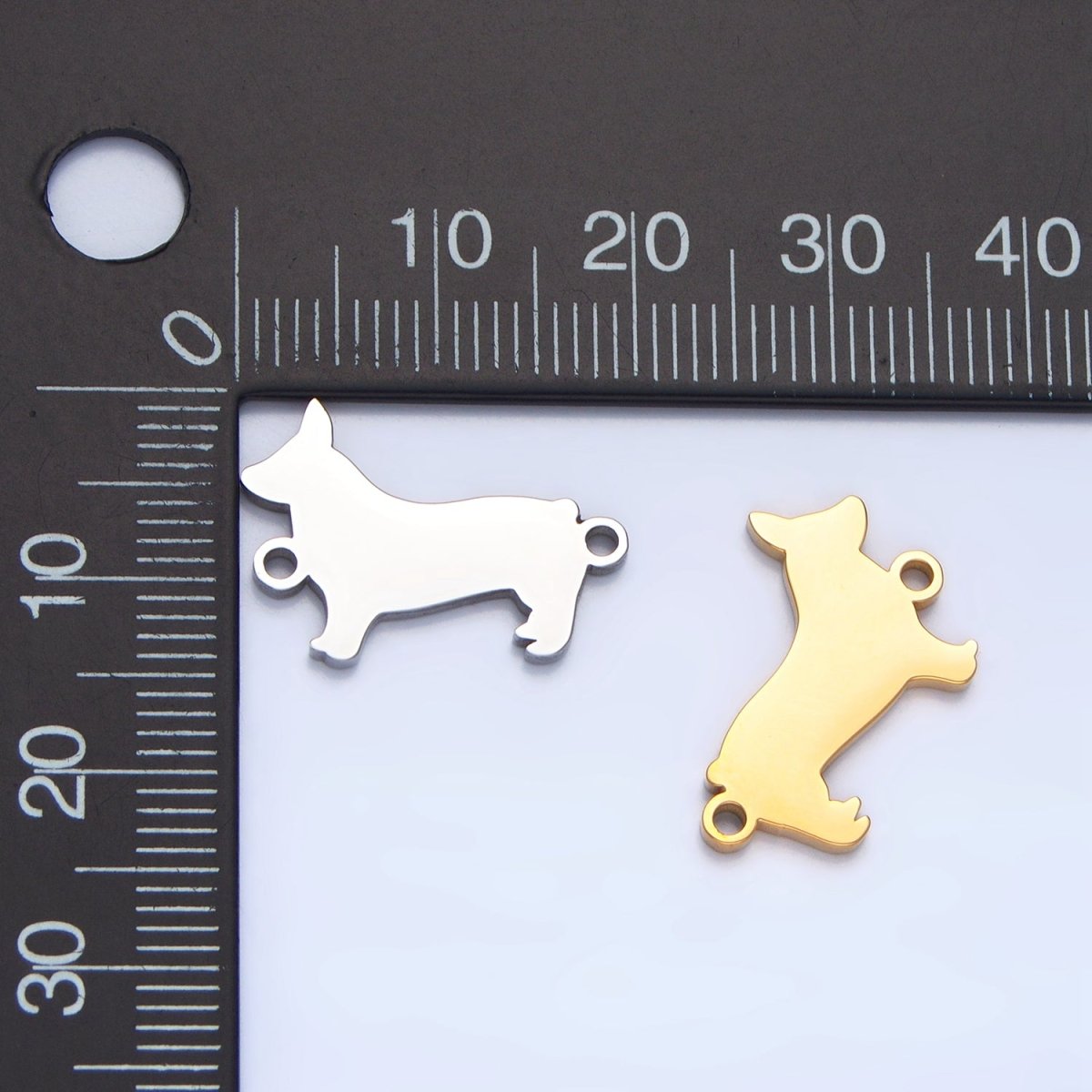 Stainless Steel Dog Pet Minimalist Connector in Gold & Silver | F272 - DLUXCA