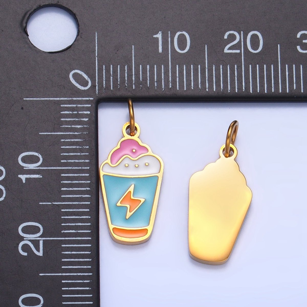 Stainless Steel Enamel Cold Drink Slushie Frappe Charm | P1533 - DLUXCA