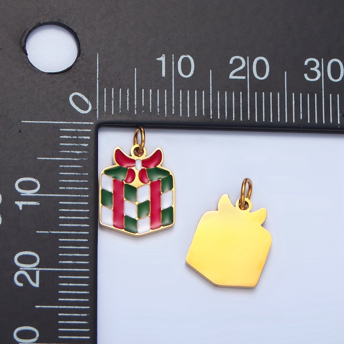 Stainless Steel Enamel Presents Gift Christmas Holiday Charm | P1505 - DLUXCA