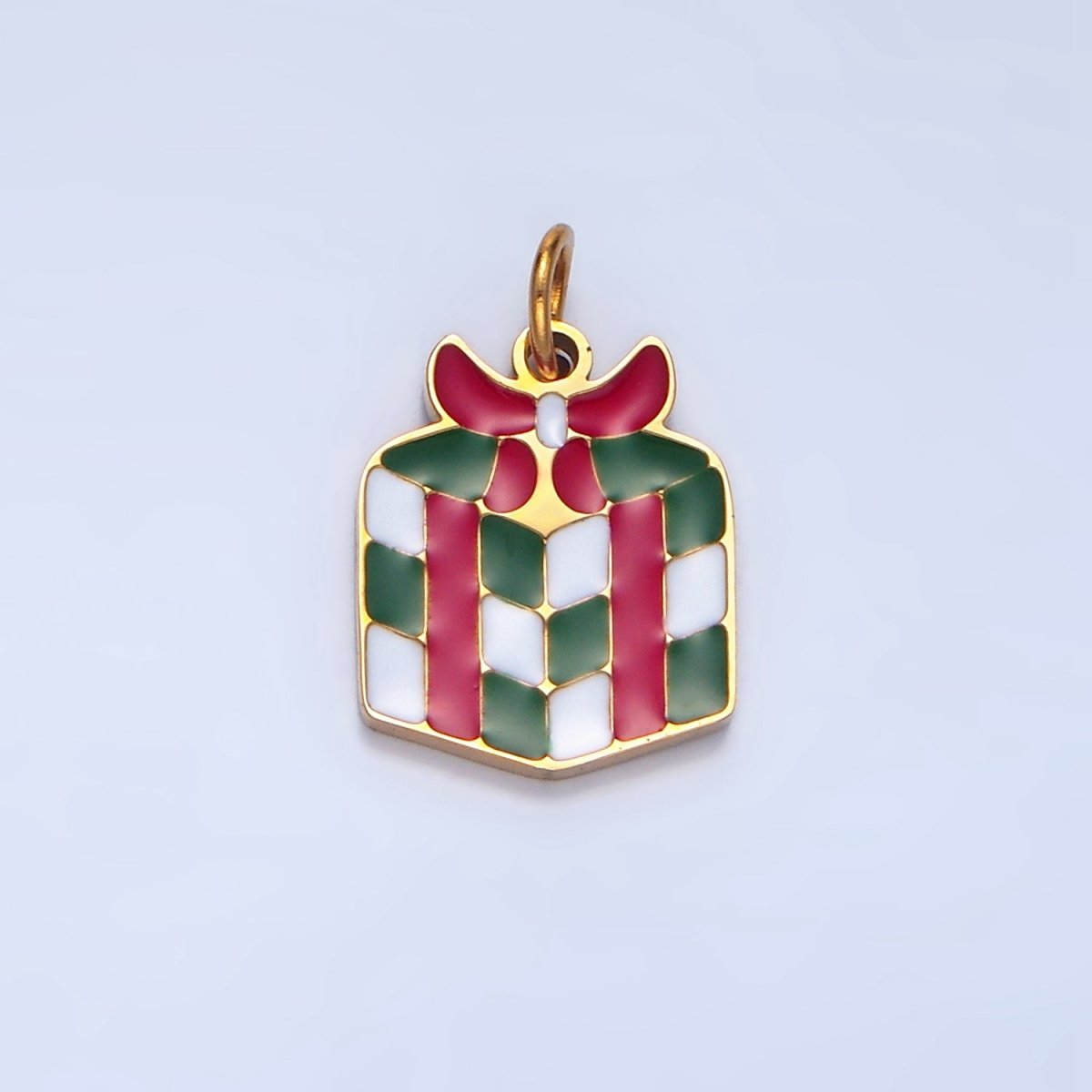 Stainless Steel Enamel Presents Gift Christmas Holiday Charm | P1505 - DLUXCA