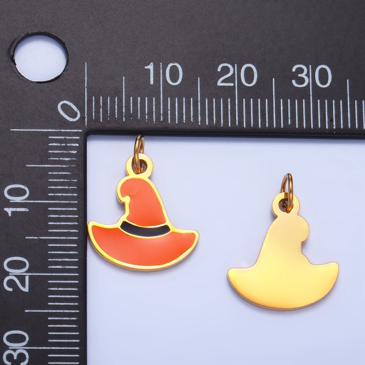 Stainless Steel Enamel Witch Hat Halloween Holiday Charm | P1530 - DLUXCA