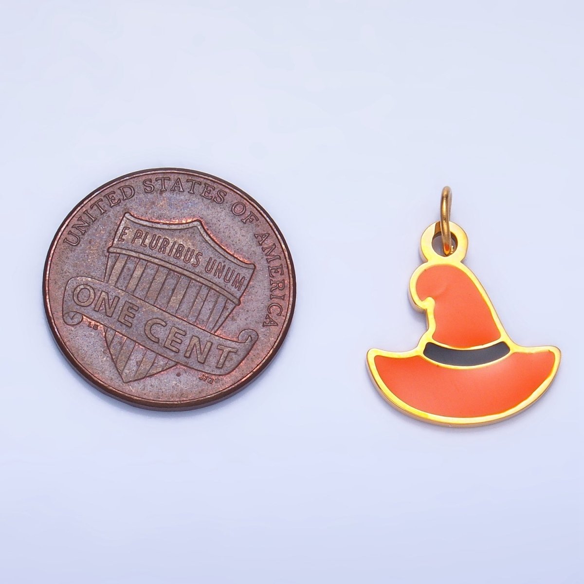 Stainless Steel Enamel Witch Hat Halloween Holiday Charm | P1530 - DLUXCA