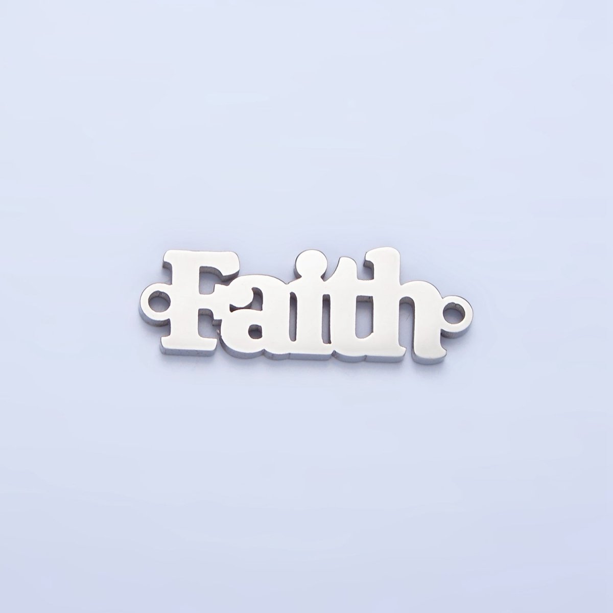 Stainless Steel "Faith" Word Charm Connector in Gold & Silver | F - 436 - DLUXCA