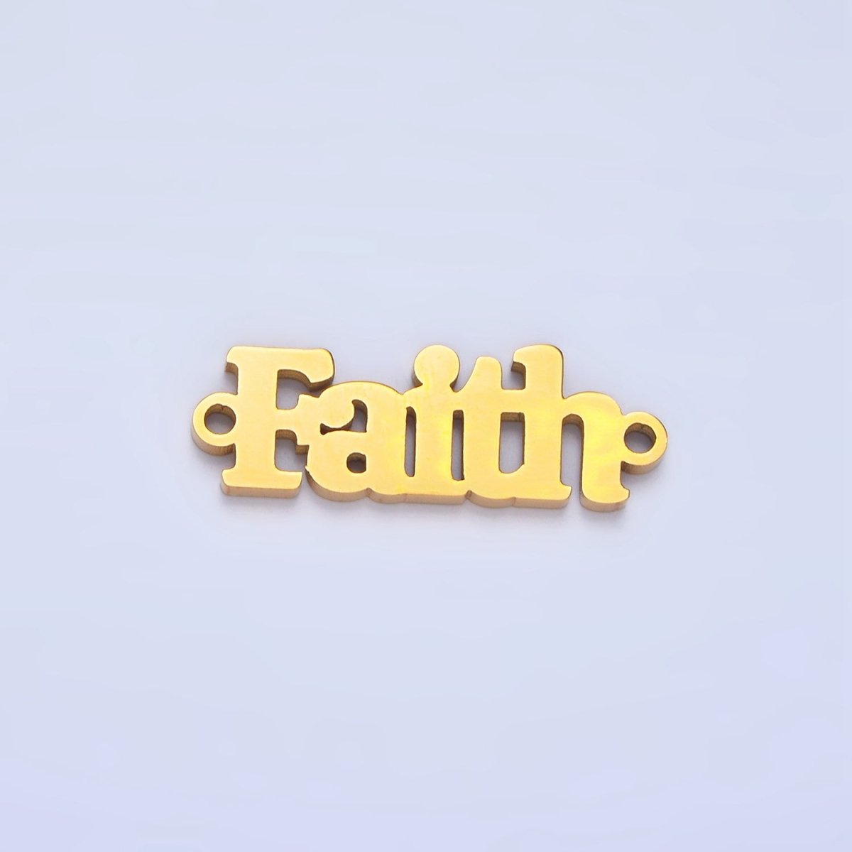 Stainless Steel "Faith" Word Charm Connector in Gold & Silver | F - 436 - DLUXCA