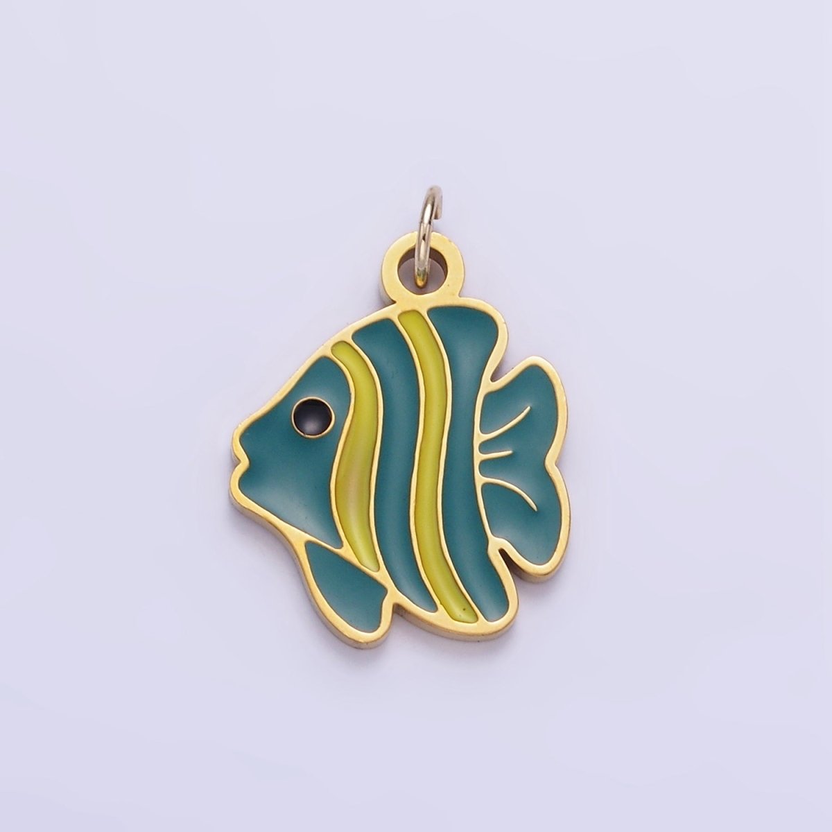 Stainless Steel Fish Charm Enamel Animal Jewelry Pendant | P1008 - DLUXCA