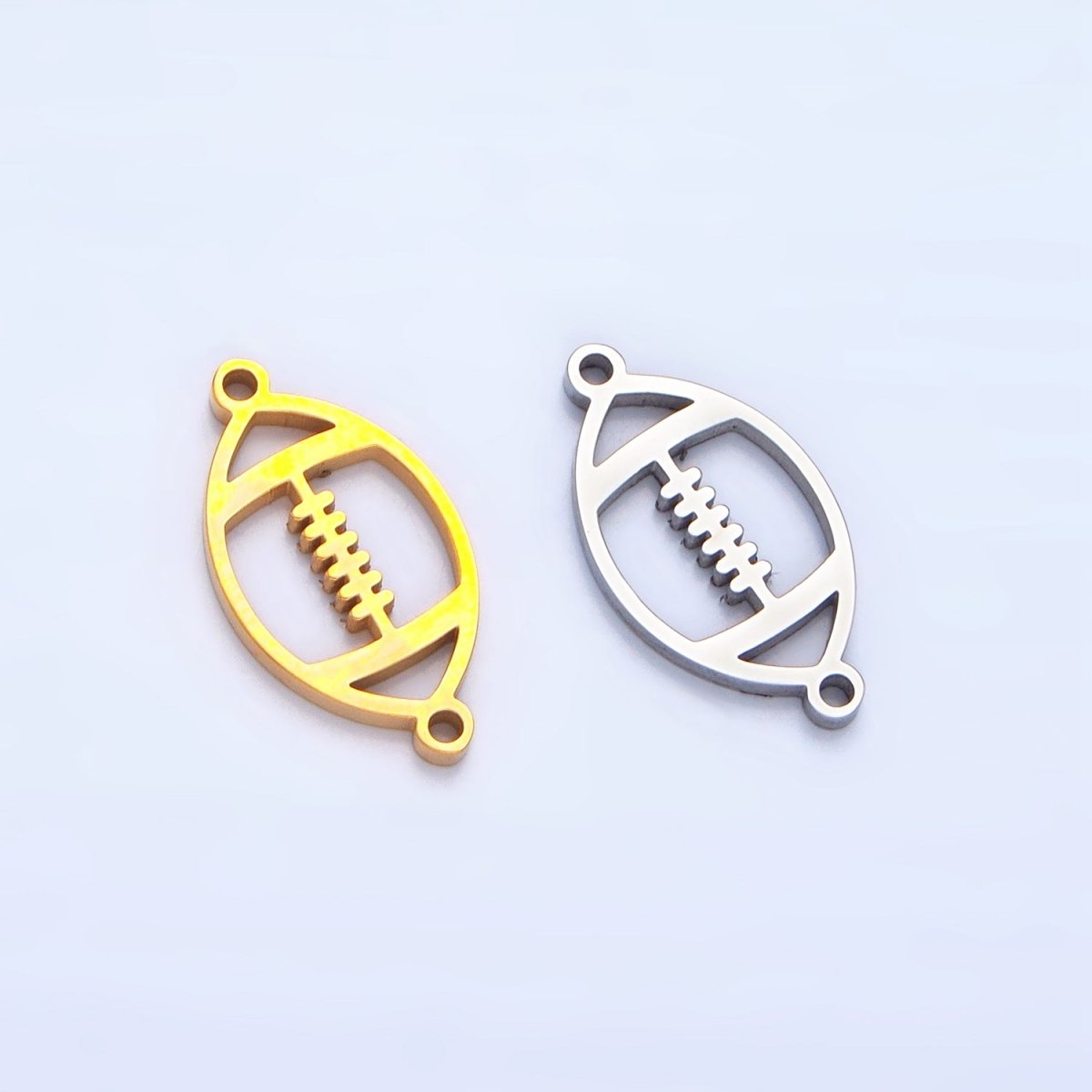 Stainless Steel Football Sports Charm Connector in Gold & Silver | G - 463 - DLUXCA