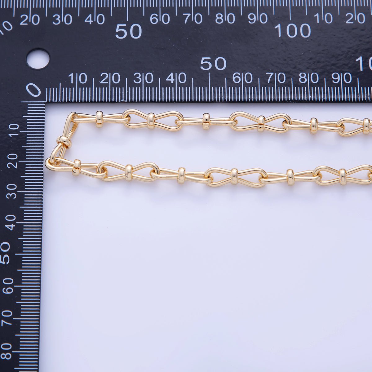 Stainless Steel Geometric Figure Eight Ribbon Bow Unfinished Chain by Yard | Roll - 1572 - DLUXCA