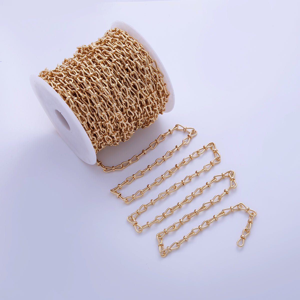 Stainless Steel Geometric Figure Eight Ribbon Bow Unfinished Chain by Yard | Roll - 1572 - DLUXCA