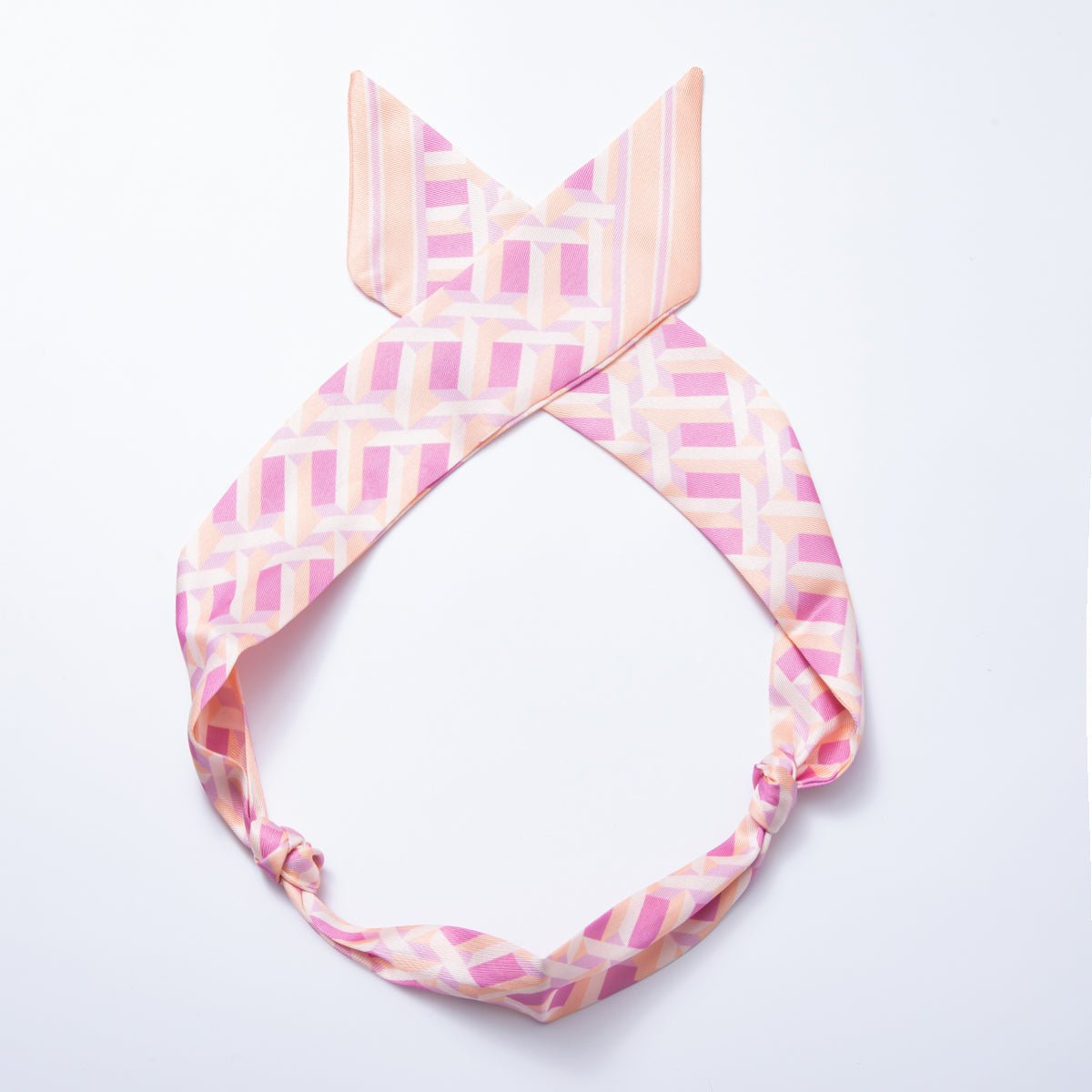 Stainless Steel Geometric Flower Soft Faux Silk Bandana Scarf Necklace | WA - 988 ~ WA - 1597 - DLUXCA