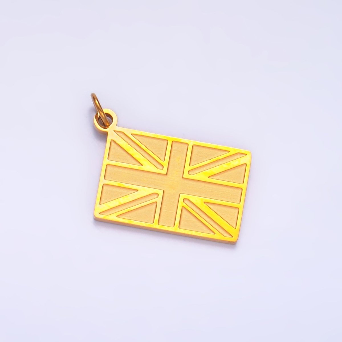 Stainless Steel Gold Union Jack England Flag Charm | P1438 - DLUXCA