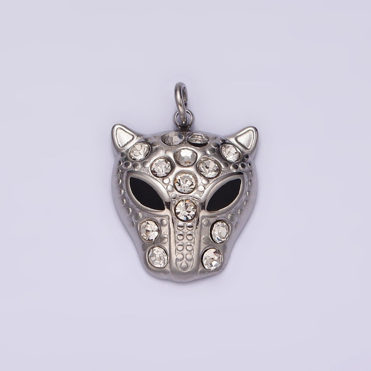 Stainless Steel Green, Black Eyed Panther Animal CZ Dotted Charm in Gold & Silver | P - 678 ~P - 681 - DLUXCA