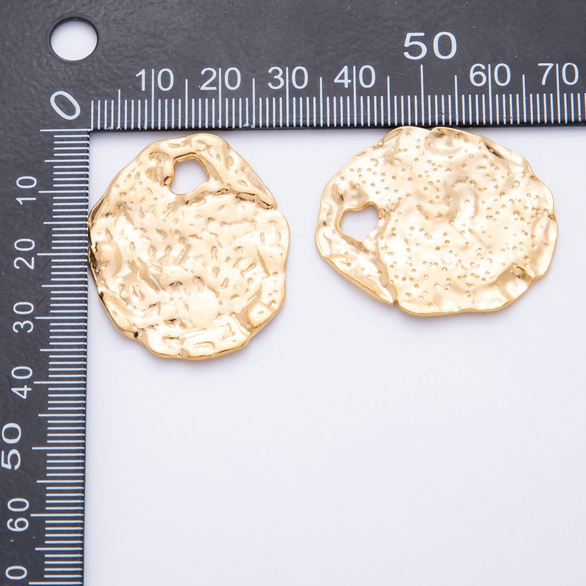 Stainless Steel Hammered Oval Charm Finding | Z - A1240 - DLUXCA