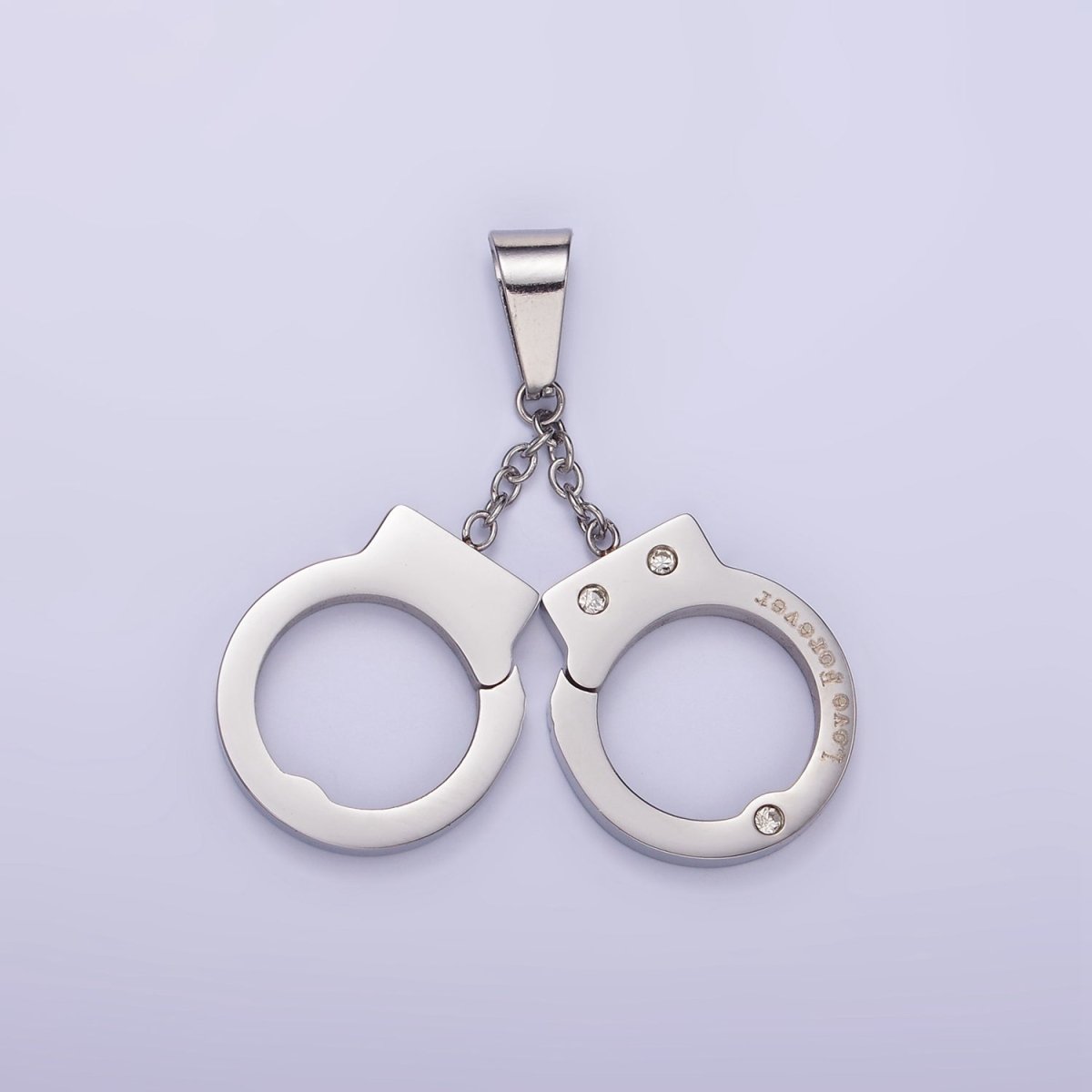 Stainless Steel Hand Cuff Charms Pendant in Gold & Silver | P1448 P1449 - DLUXCA