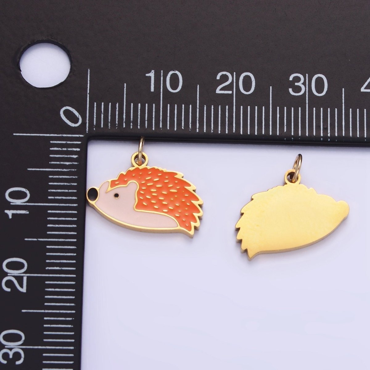 Stainless Steel Hedgehog Charm Enamel Animal Kids Jewelry Pendant | P1003 - DLUXCA
