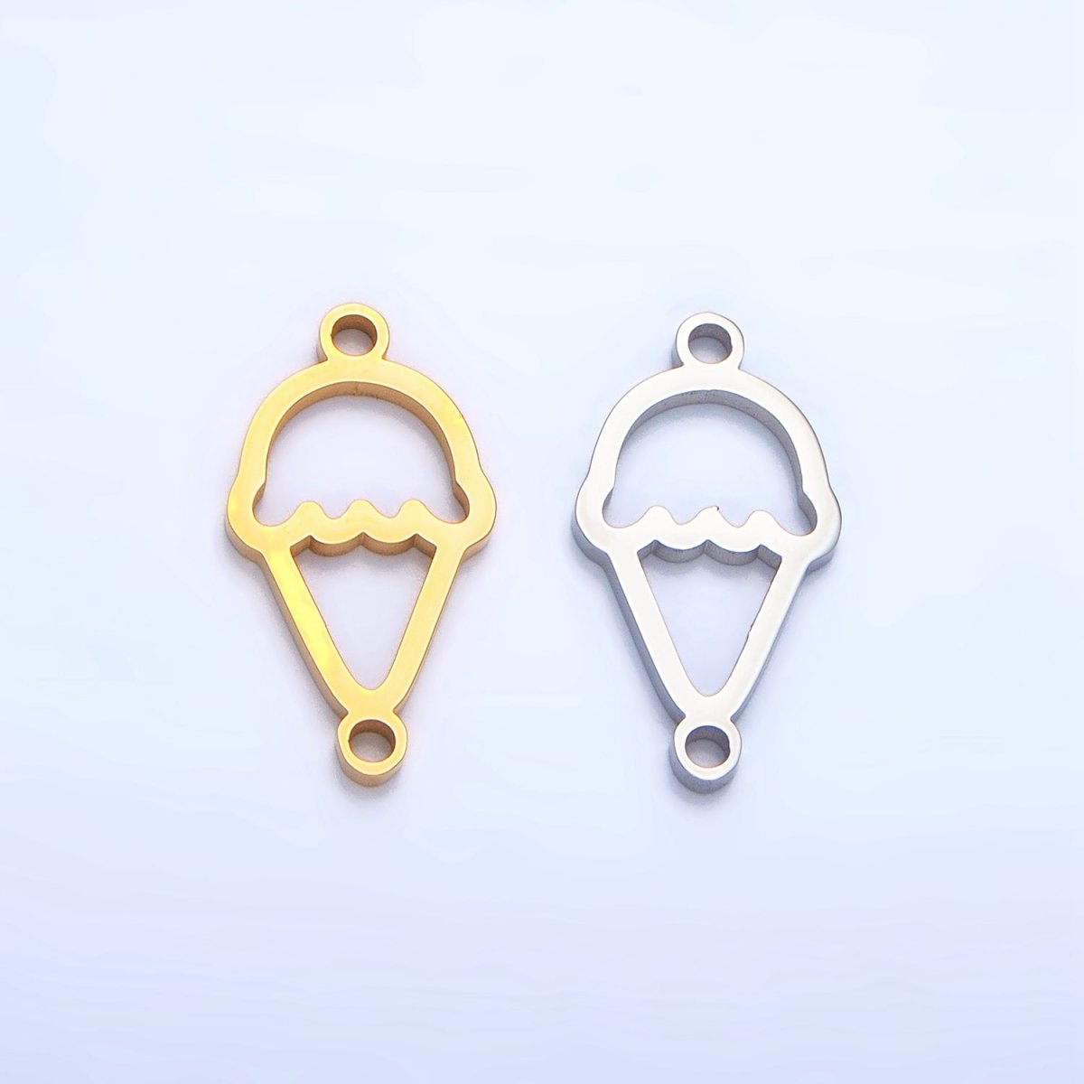 Stainless Steel Ice Cream Dessert Charm Connector in Gold & Silver | G - 465 - DLUXCA