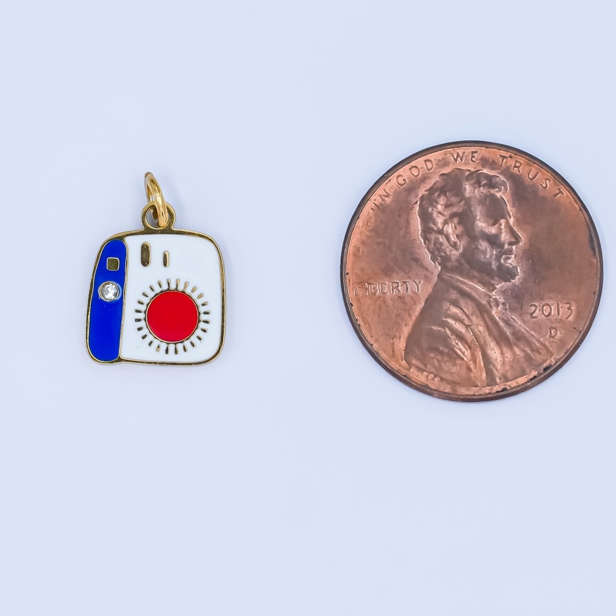 Stainless Steel Instant Camera Enamel Charm | P1206 - DLUXCA