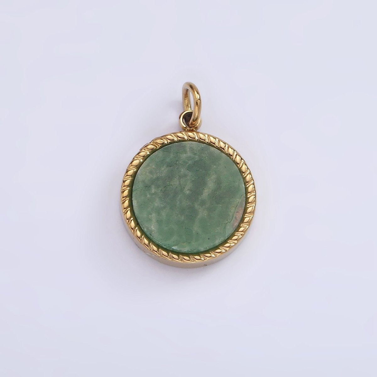 Stainless Steel Lapis Lazuli, Sunstone, Zoisite, Tourmaline, Aventurine Braided Round Charm in Gold & Silver | P - 698 ~P - 707 - DLUXCA