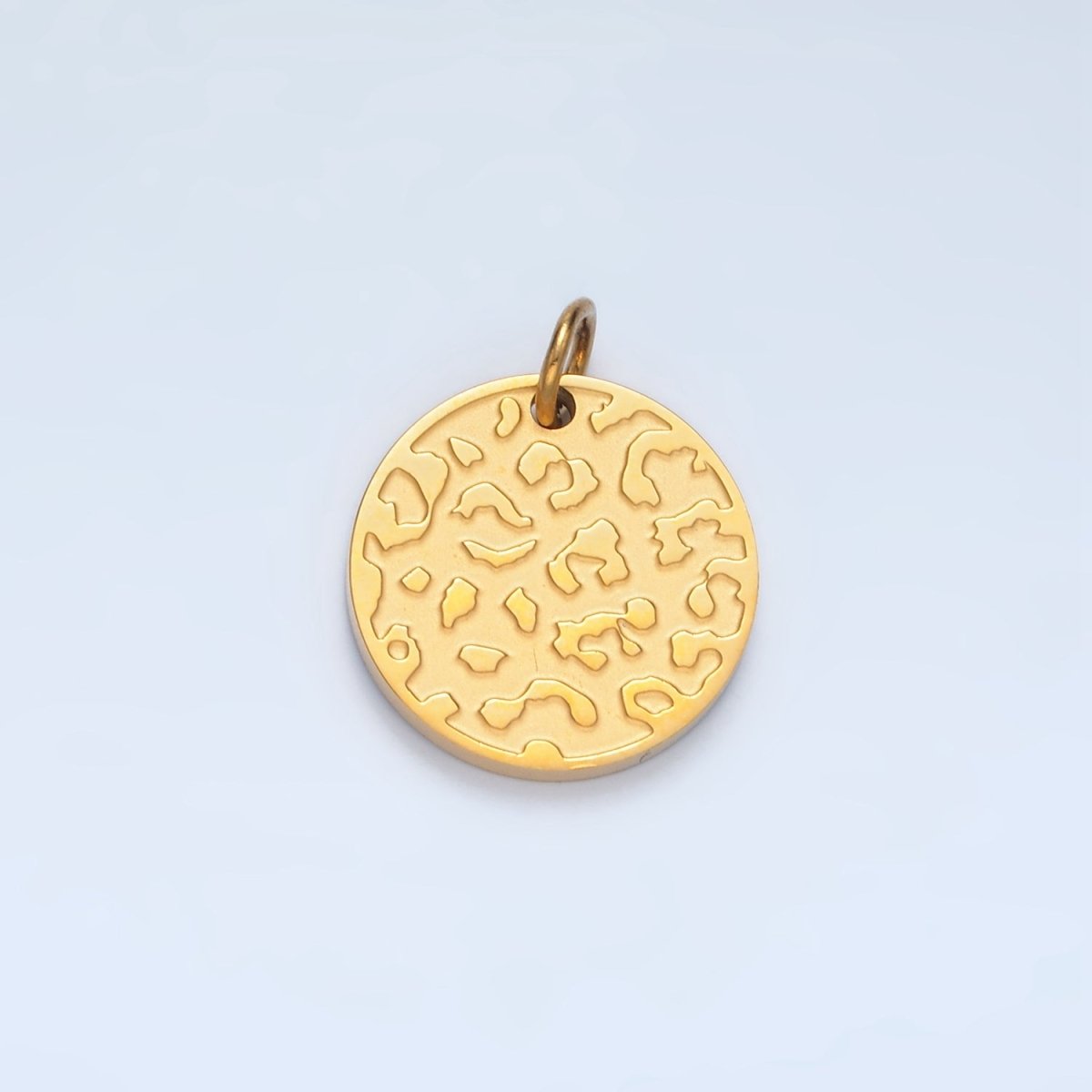 Stainless Steel Leopard Print Charm Minimalist Coin Cheetah Pendant | P638 - DLUXCA