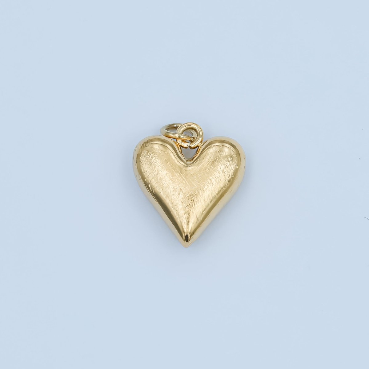 Stainless Steel Line - Textured Minimalist Chubby Heart Charm | P50 - DLUXCA