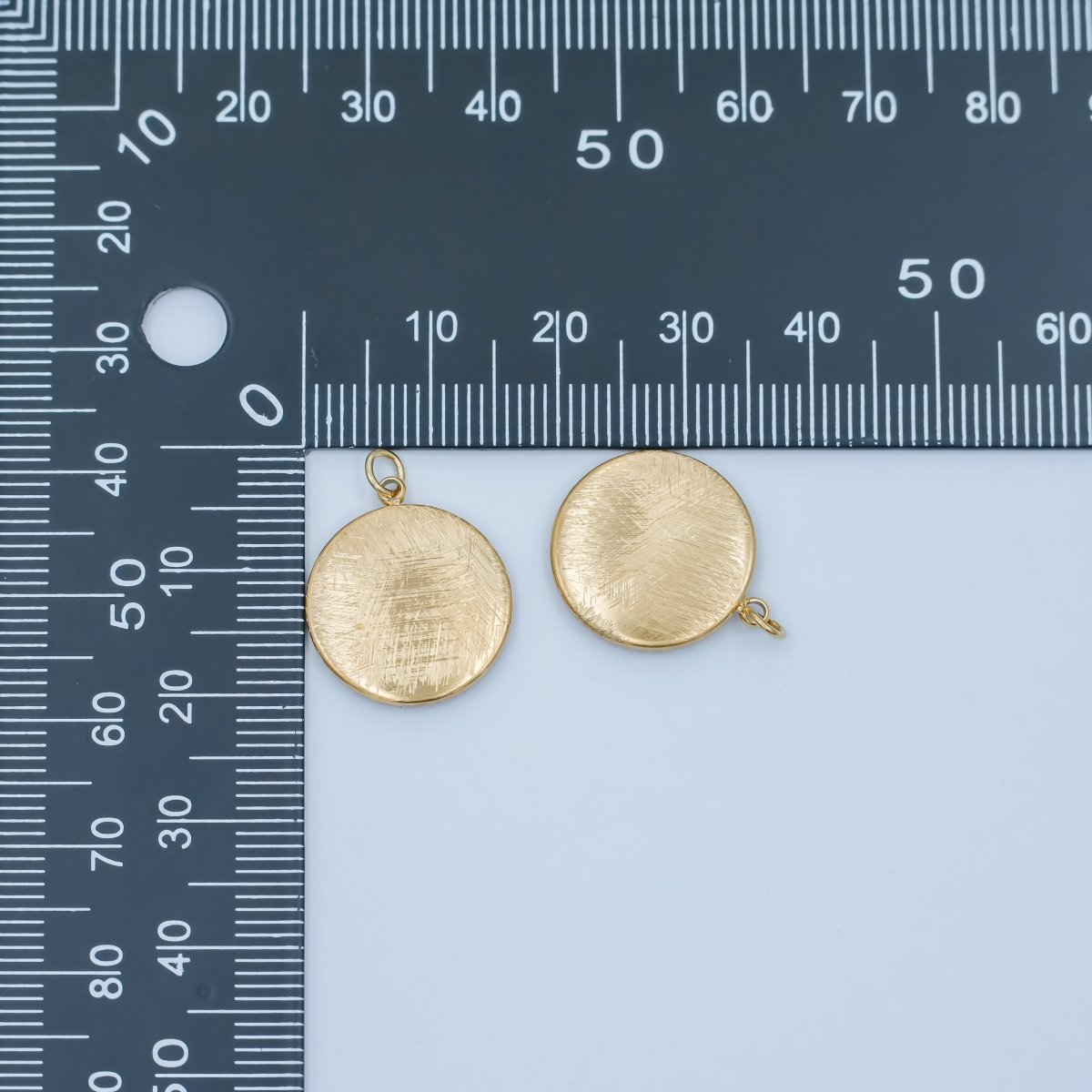 Stainless Steel Line - Textured Minimalist Round Charm | P782 - DLUXCA
