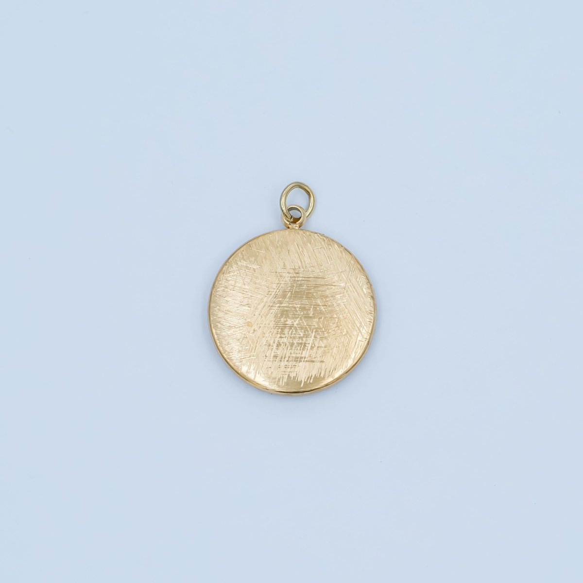 Stainless Steel Line - Textured Minimalist Round Charm | P782 - DLUXCA