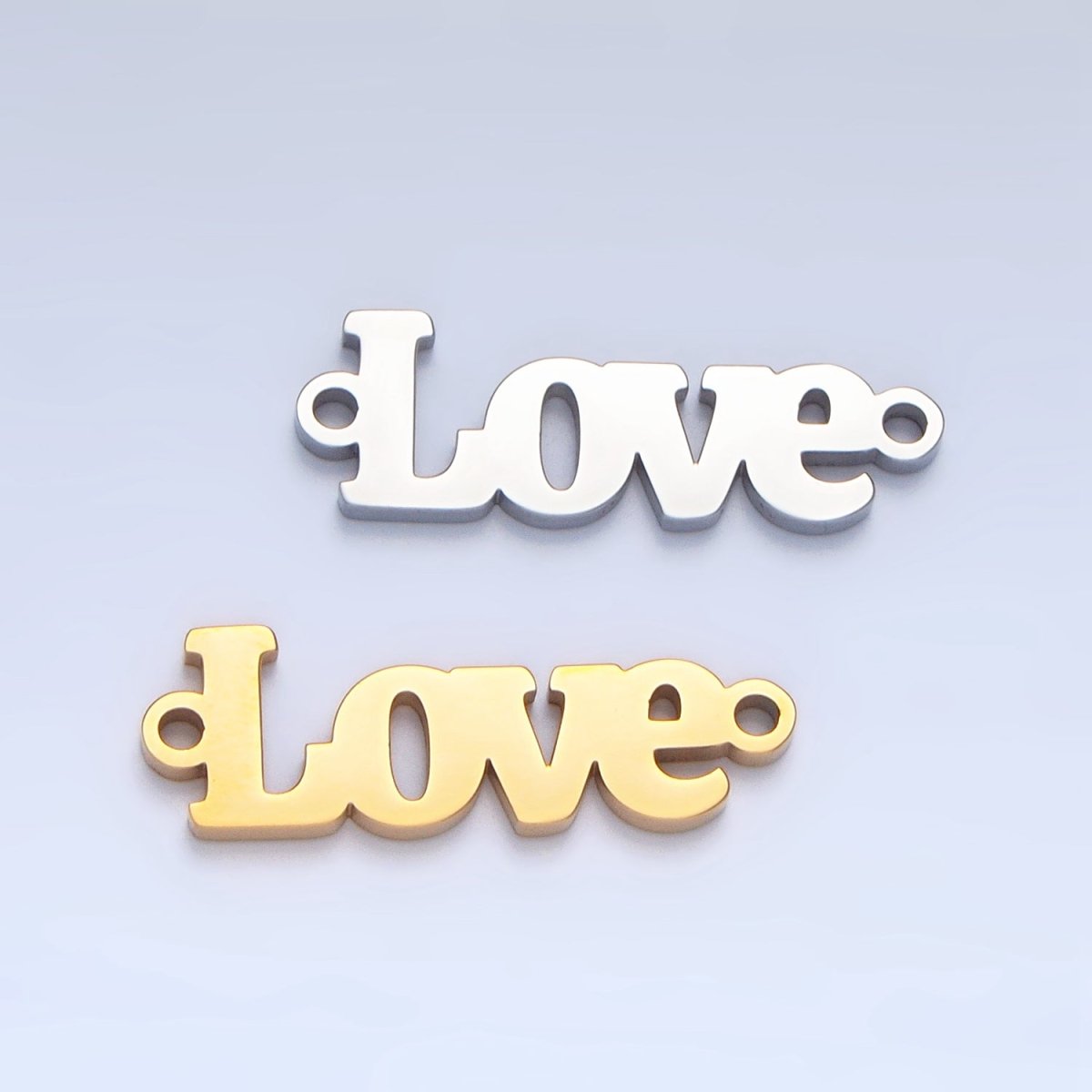 Stainless Steel Love Word Charm Connector in Gold & Silver | F - 268 - DLUXCA