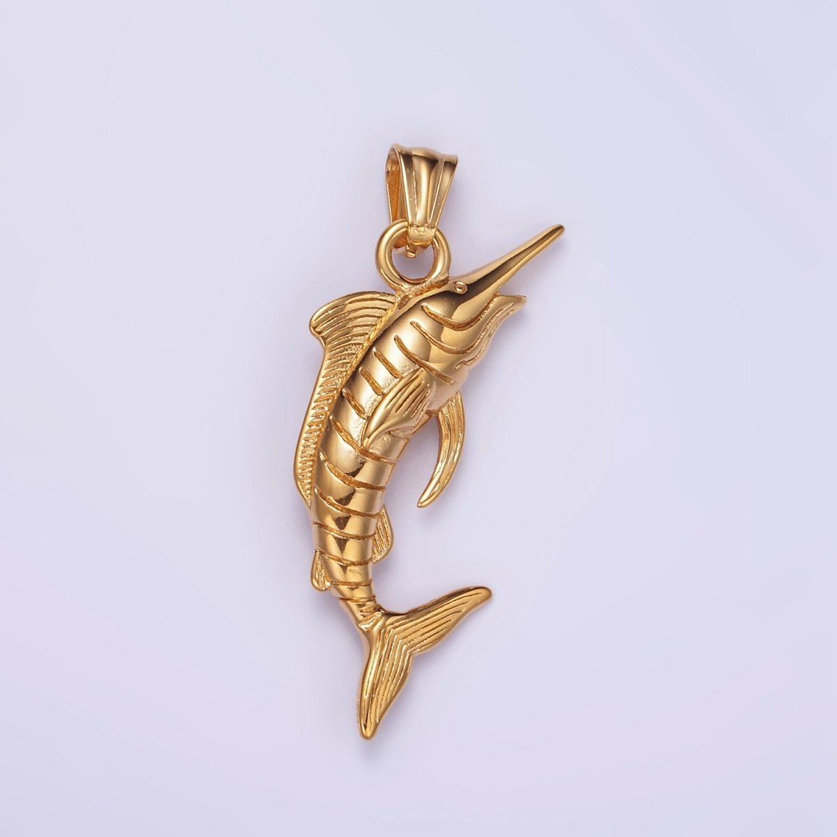 Stainless Steel Marlin Fish Charms Pendant in Gold & Silver | P1441 P1442 - DLUXCA