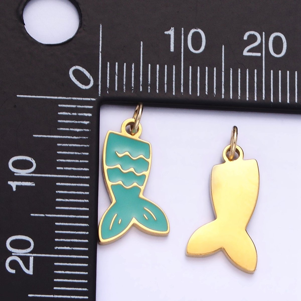 Stainless Steel Mermaid Tail Charm Enamel Animal Jewelry Pendant | P1009 - DLUXCA