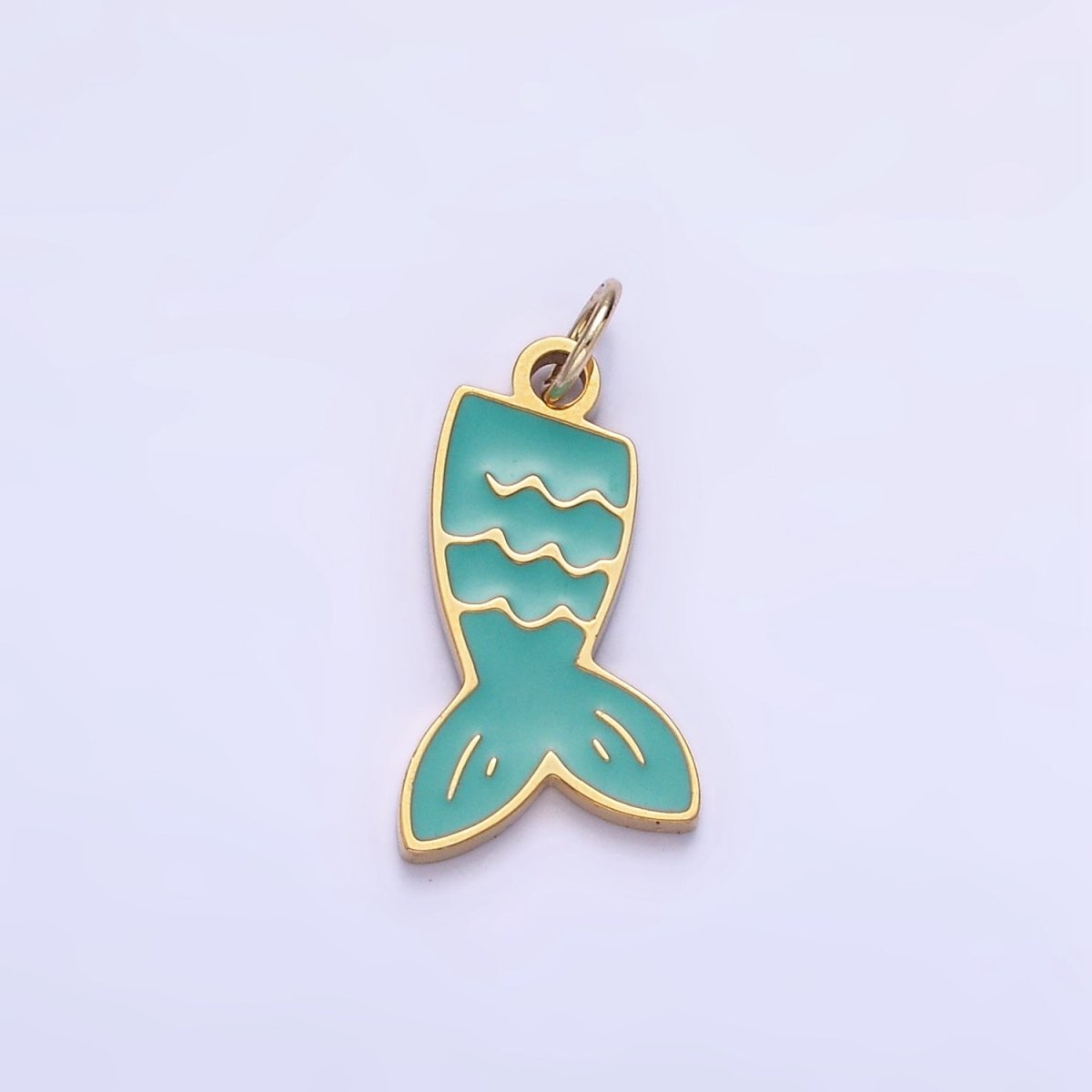 Stainless Steel Mermaid Tail Charm Enamel Animal Jewelry Pendant | P1009 - DLUXCA