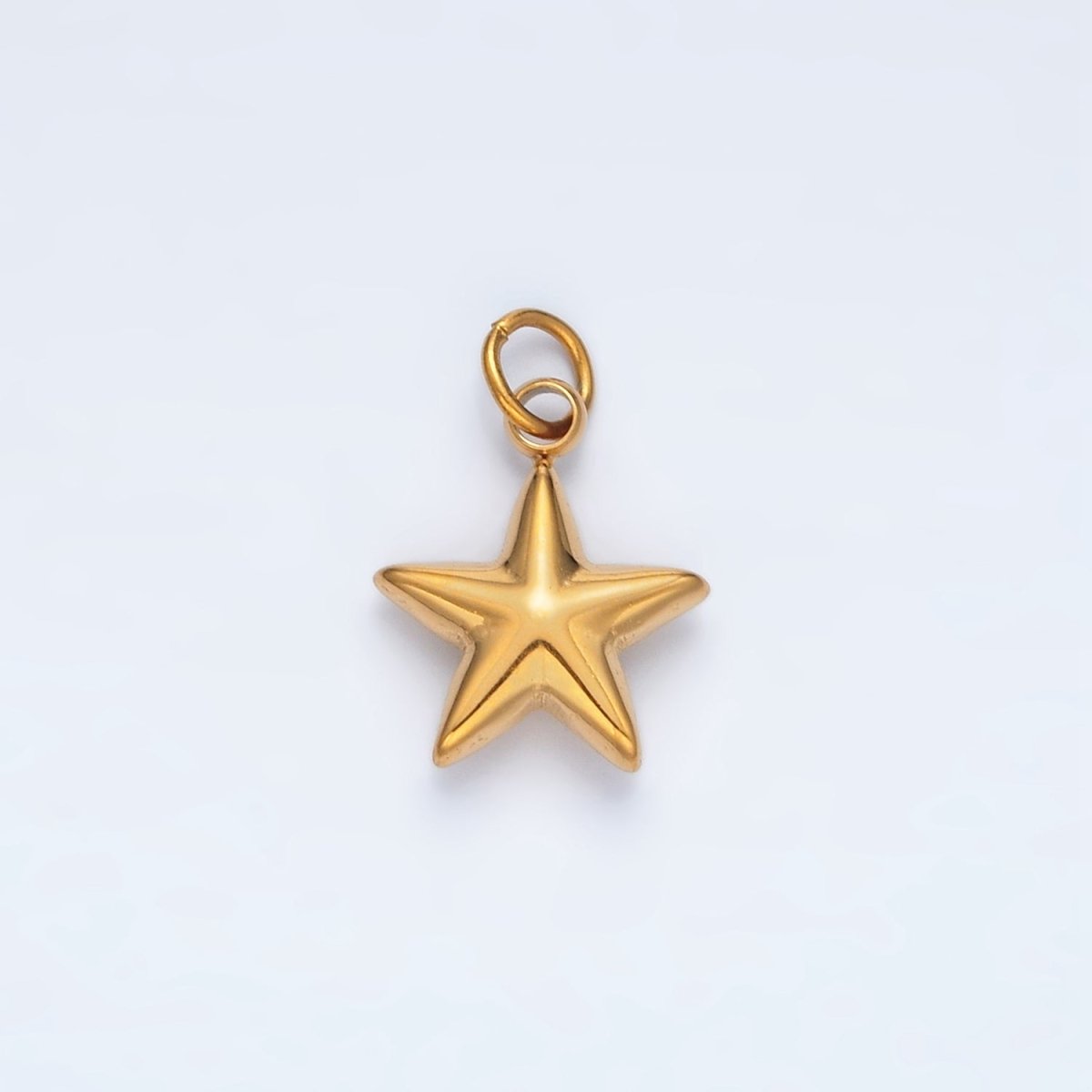 Stainless Steel Mini Puffed Celestial Star Charm | P567 - DLUXCA