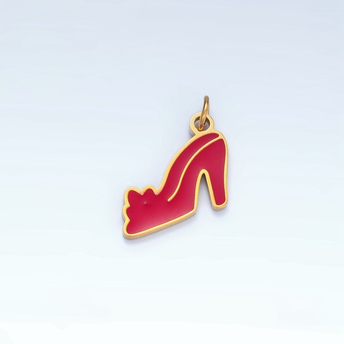 Stainless Steel Mini Red Heels Enamel Charm | P683 - DLUXCA