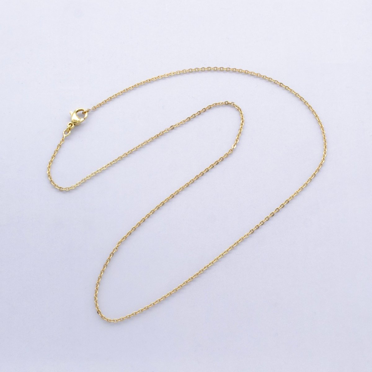 Stainless Steel Minimalist Cable Chain 16 Inch Choker Necklace | WA - 2740 - DLUXCA