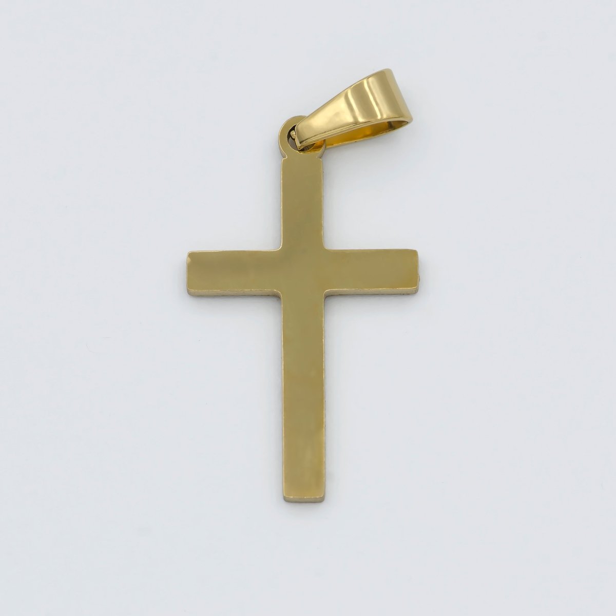 Stainless Steel Minimalist Cross Religious Symbol Pendant | P1462 - DLUXCA