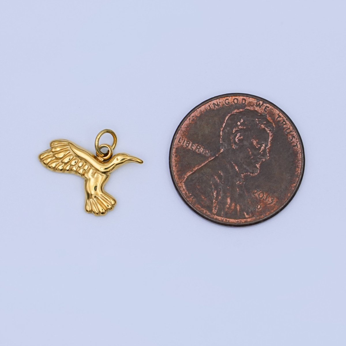 Stainless Steel Minimalist Flying Bird Charm | P647 - DLUXCA