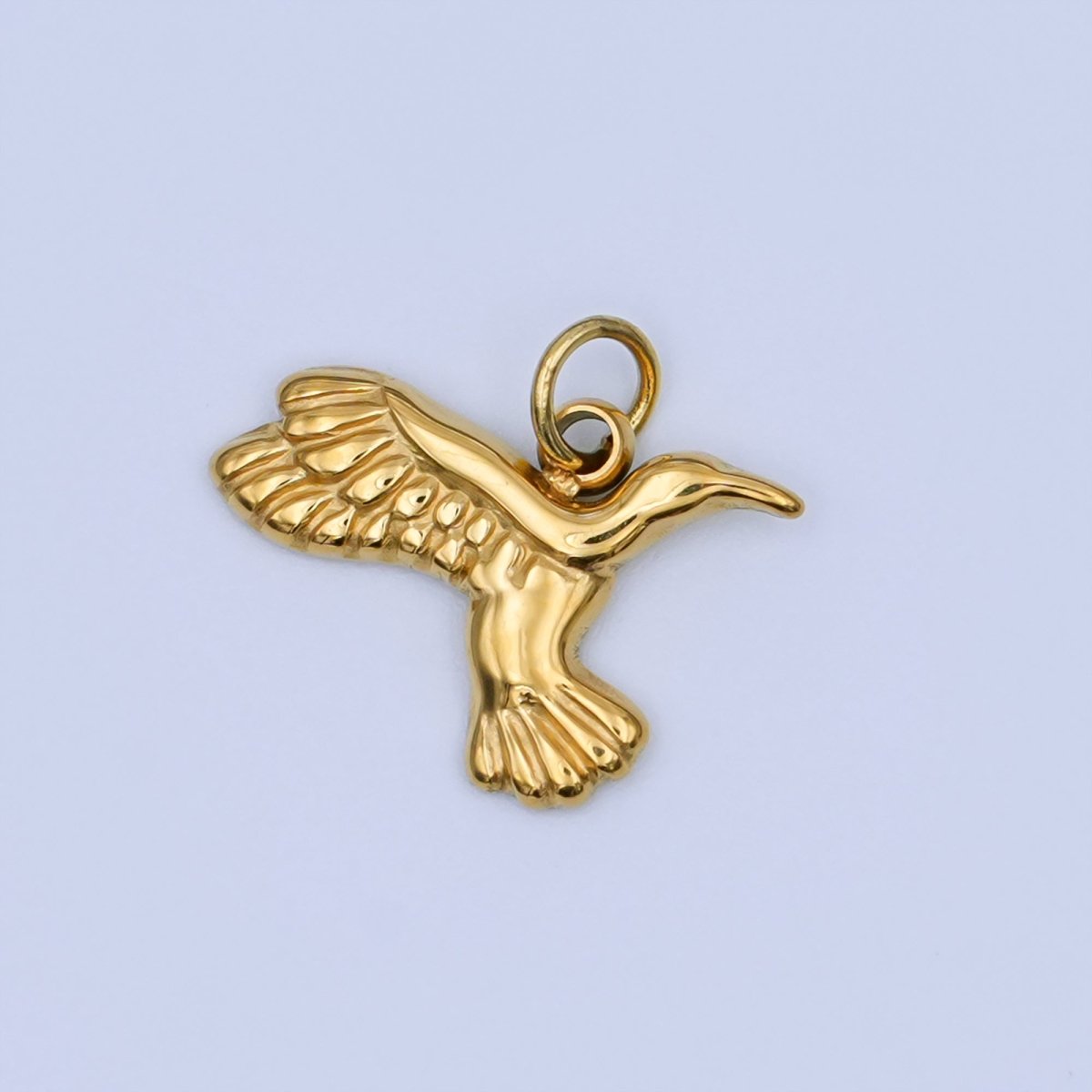 Stainless Steel Minimalist Flying Bird Charm | P647 - DLUXCA