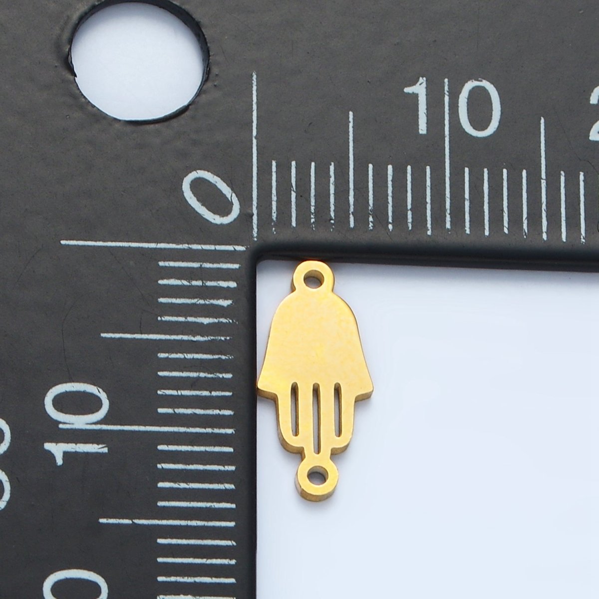 Stainless Steel Minimalist Hamsa Hand Silhouette Outline Connector | F176 - DLUXCA