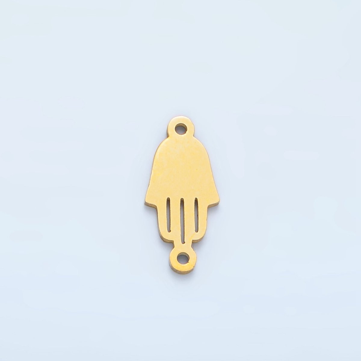 Stainless Steel Minimalist Hamsa Hand Silhouette Outline Connector | F176 - DLUXCA