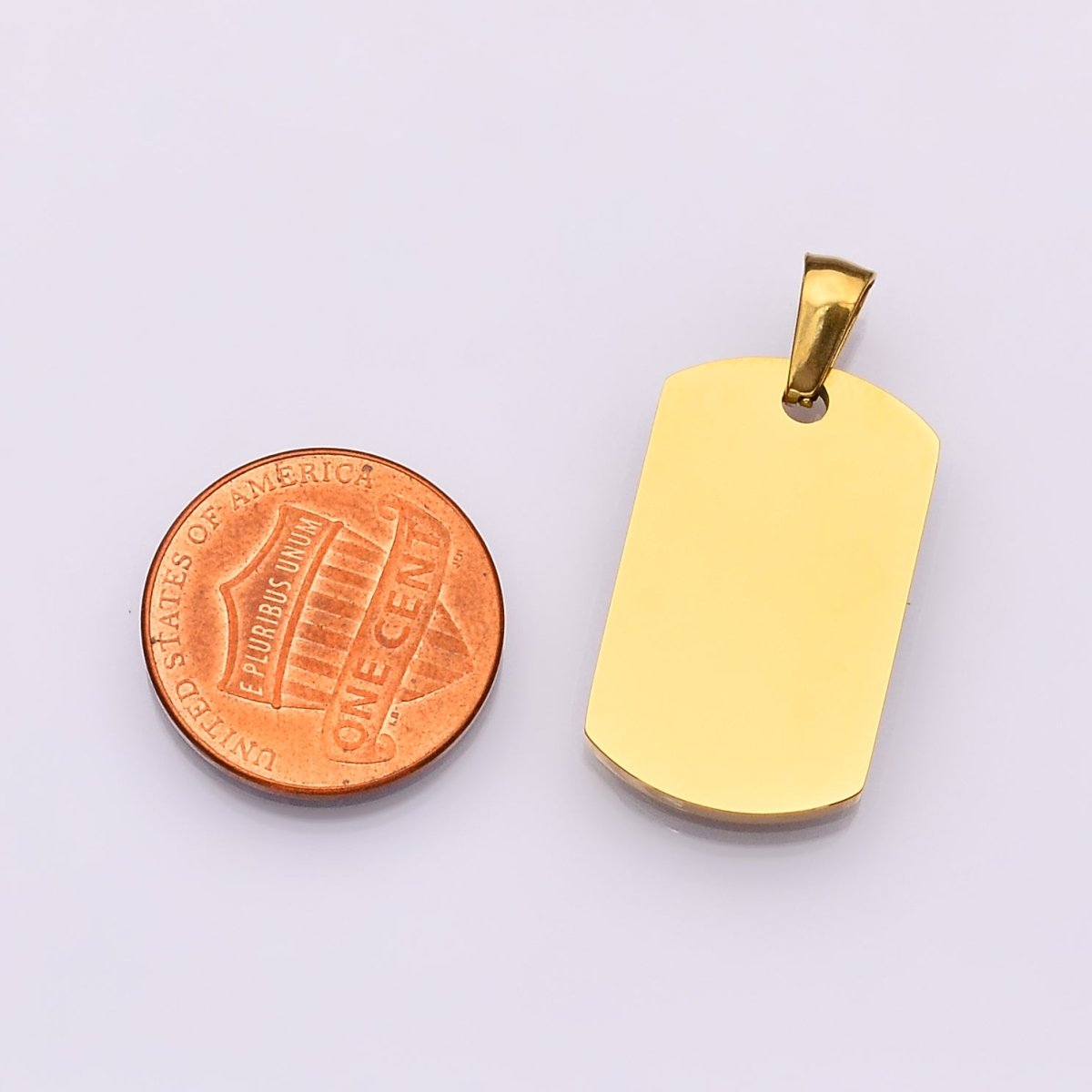 Stainless Steel Minimalist Rectangular Bar Pendant | P1545 - DLUXCA
