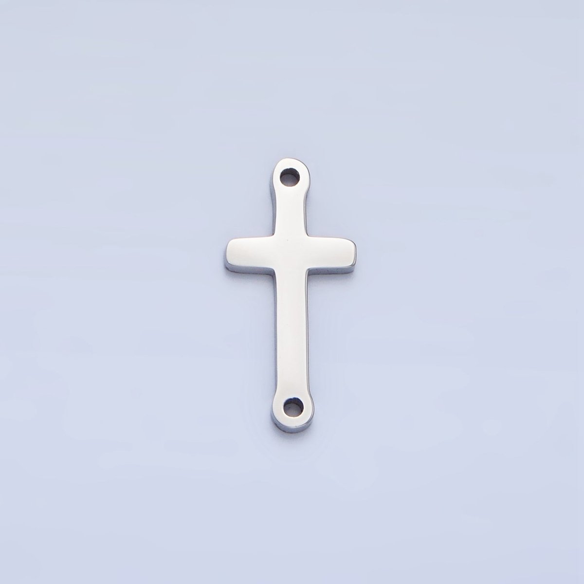 Stainless Steel Minimalist Religious Cross Charm Connector in Gold & Silver | F - 366 - DLUXCA