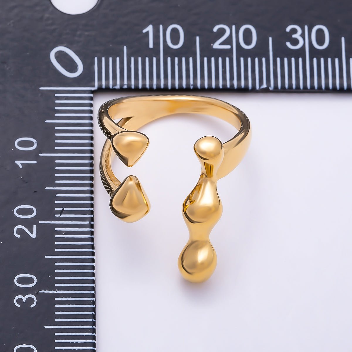 Stainless Steel Molten Drip Wrap Wrap Ring | Rings-00319 - DLUXCA