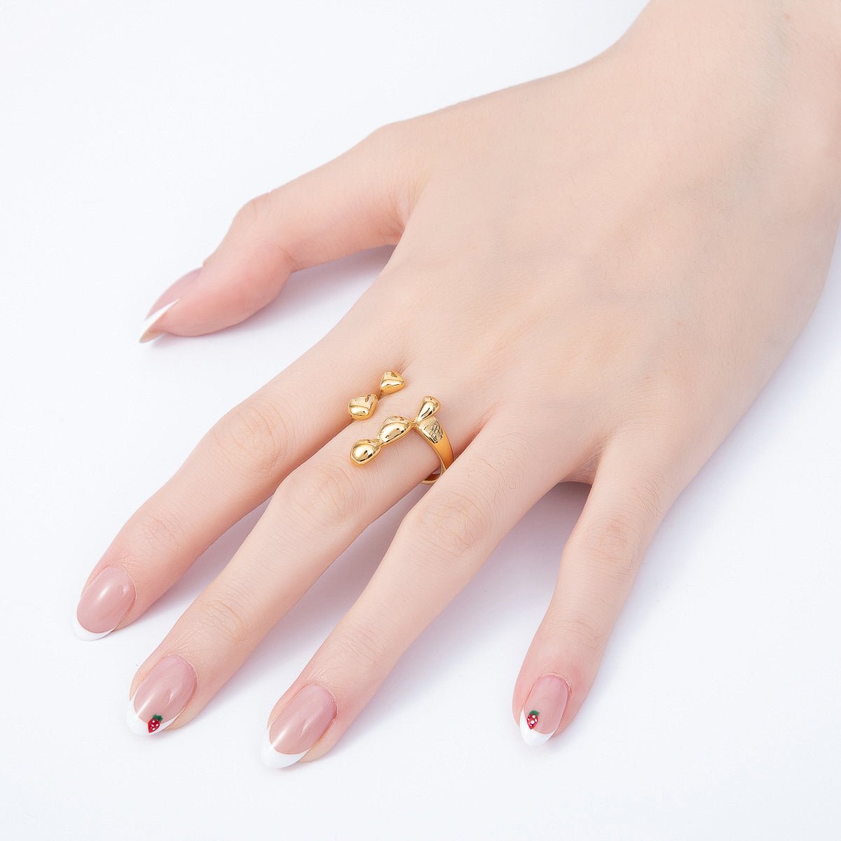 Stainless Steel Molten Drip Wrap Wrap Ring | Rings-00319 - DLUXCA