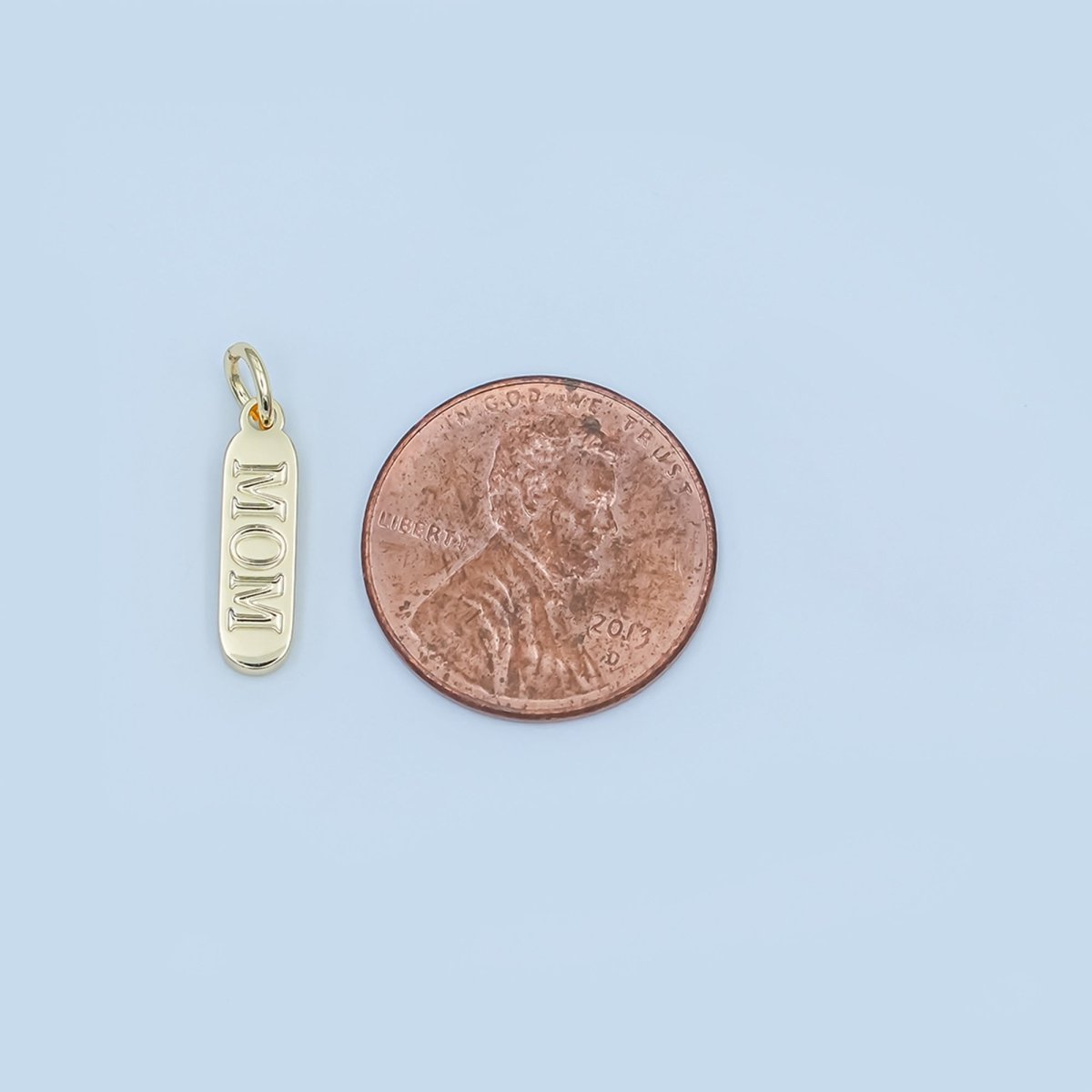 Stainless Steel "MOM" Script Tag Mini Charm | P953 - DLUXCA