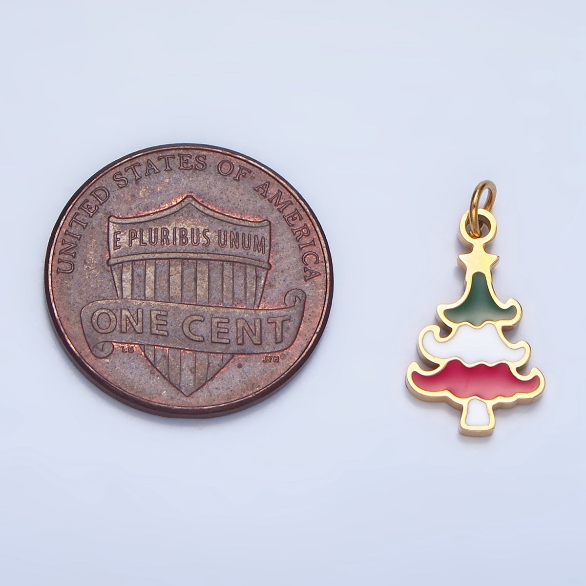 Stainless Steel Multicolor Enamel Christmas Tree Holiday Charm | P1385 - DLUXCA