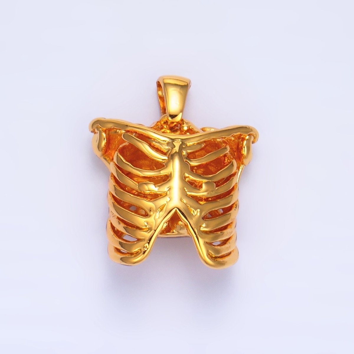 Stainless Steel Multidimensional Human Anatomy Skeleton Rib Pendant | P1509 - DLUXCA