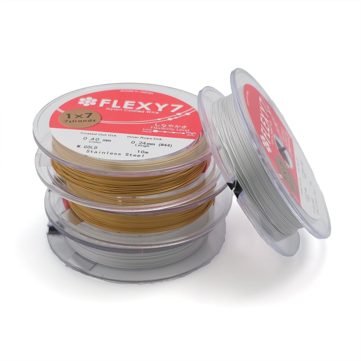 Stainless Steel Nylon Coated Flexible Wire Findings by 10 Meters in Gold & Silver | SP - 014 - DLUXCA