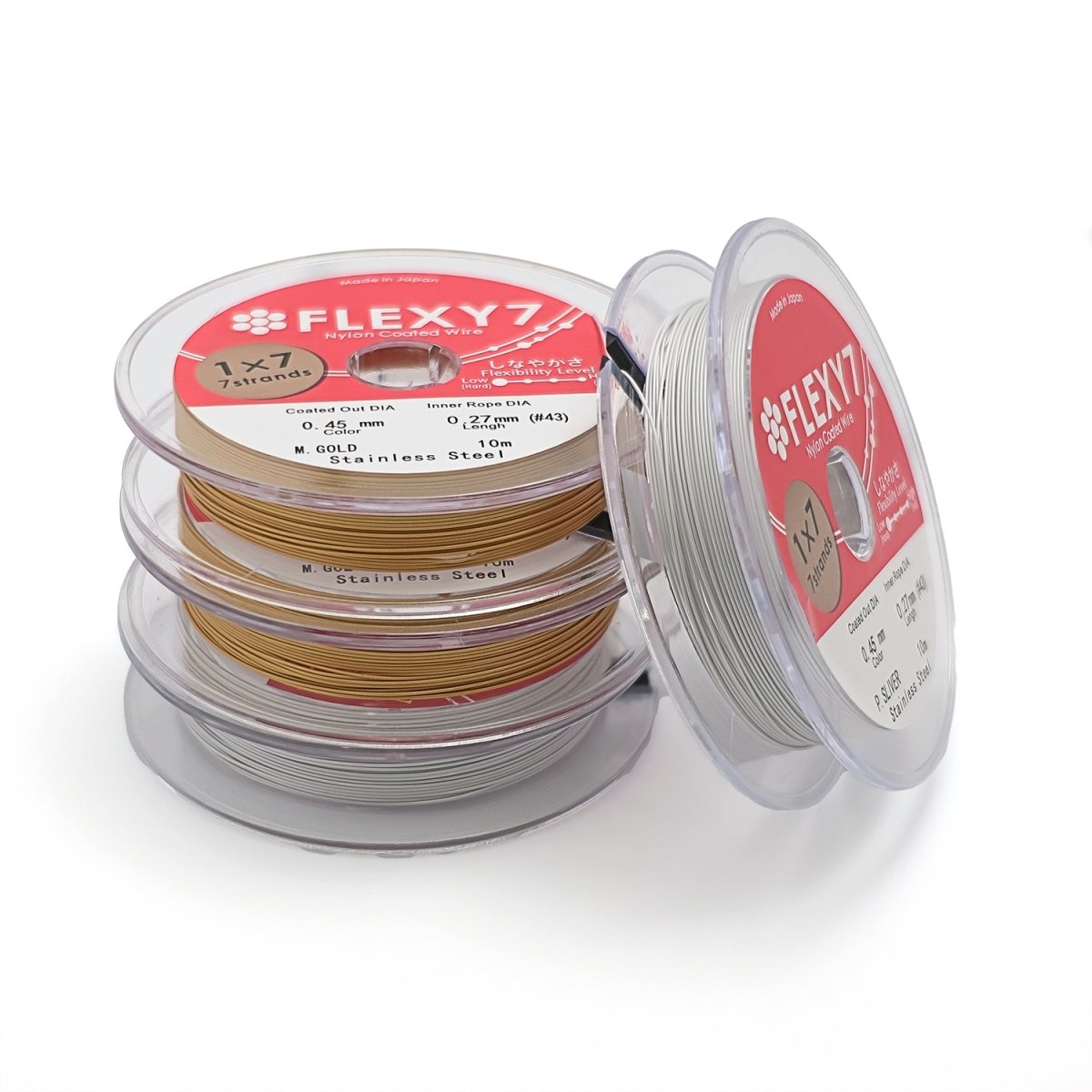 Stainless Steel Nylon Coated Flexible Wire Findings by 10 Meters in Gold & Silver | SP - 014 - DLUXCA